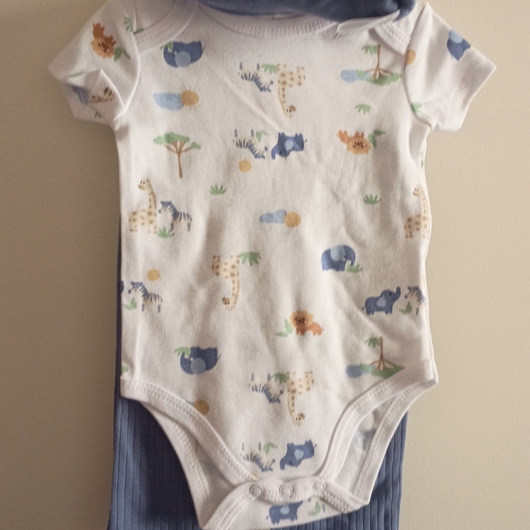 Mon Cheri Blue Baby Bodysuit Set - Picture 3 of 5